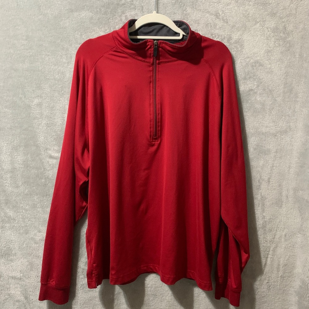 Walter Hagen Mens XL Red 1/4 Zip Long Sleeve Golf Pullover Shirt